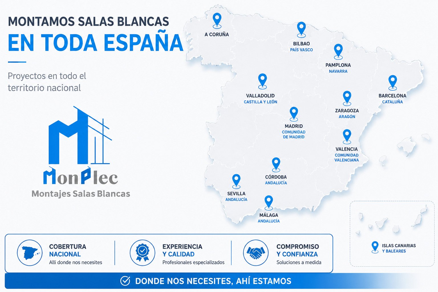 Instaladores de salas blancas en toda España