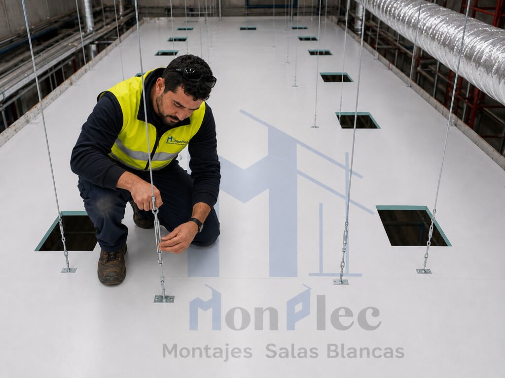 instalacion techo sala blanca