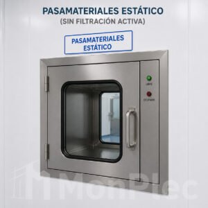 Pasamamateriales estático para transferencia entre zonas clasificadas