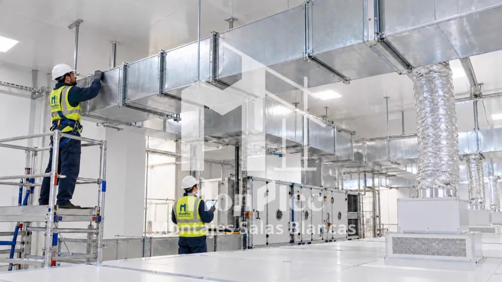 Instalación HVAC de una sala blanca industrial